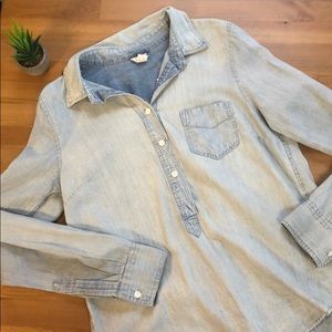 J. Crew • denim pullover top with pocket